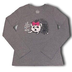 Faded Glory Glitter 3D Tee Shirt Porcupine, X-Small, NEW - I just want a hug!